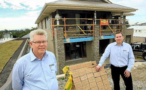 HIA Gold Coast and Northern Rivers head Colin Buttenshaw and business development representative Morgan Rick on site at The Observatory Estate in West Burleigh.